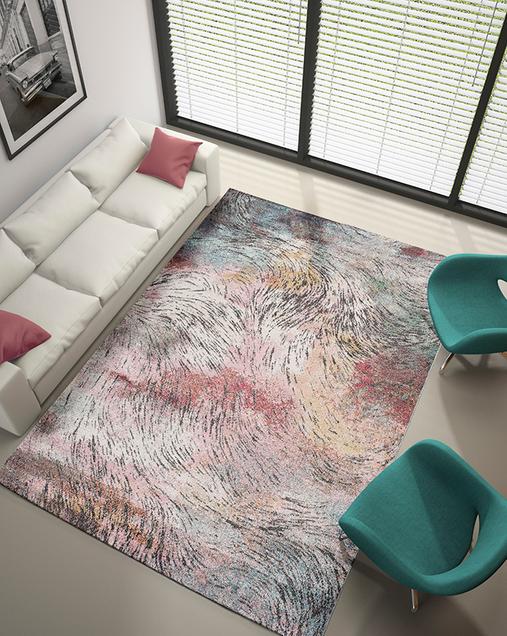 Abstract art rug with a Vintage style Mirva 20155 Multi