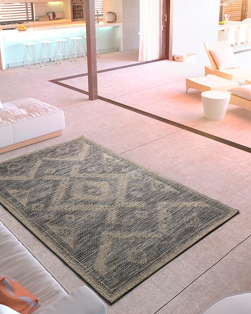 Alfombra Étnica Indoor-Outdoor Devi 29508 Gris