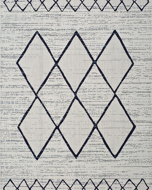 Alfombra Étnica con motivos geométricos Elba 47272 Blanco