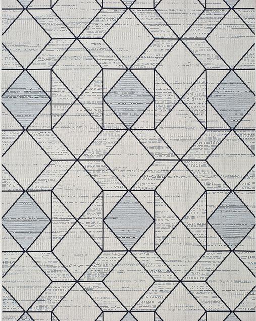 Alfombra Étnica con motivos geométricos Elba 47277 Blanco
