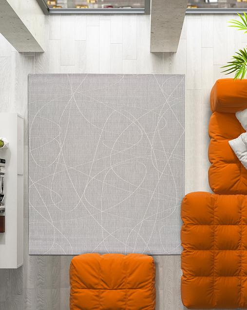Abstract art Indoor-Outdoor rug Hibis 256 Grey