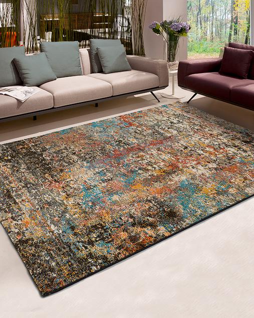 Abstract art rug with Vintage style Karia 16561 Multi