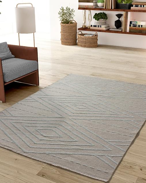 Alfombra Geométrica Lux 7000 Crema