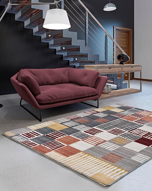 Alfombra Geométrica de estilo Vintage Tivoli 3705 Multi