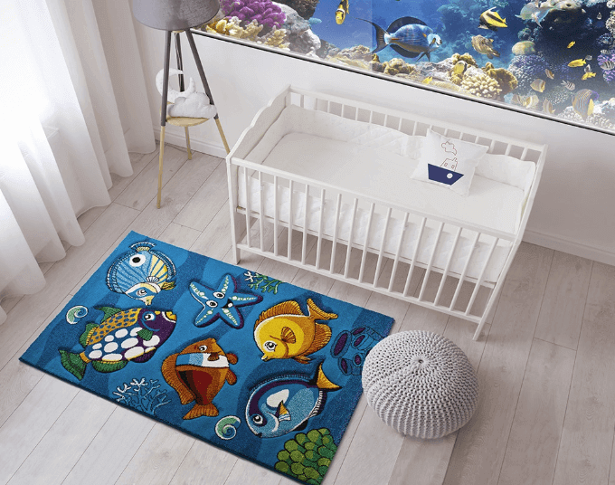 Alfombra de peces para habitaciones infantiles